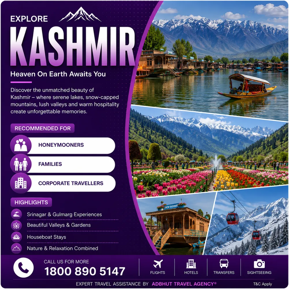 Kashmir travel package by Adbhut Travel