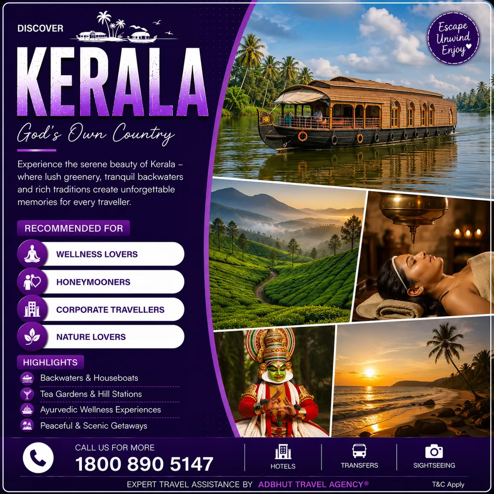 Kerala travel package by Adbhut Travel