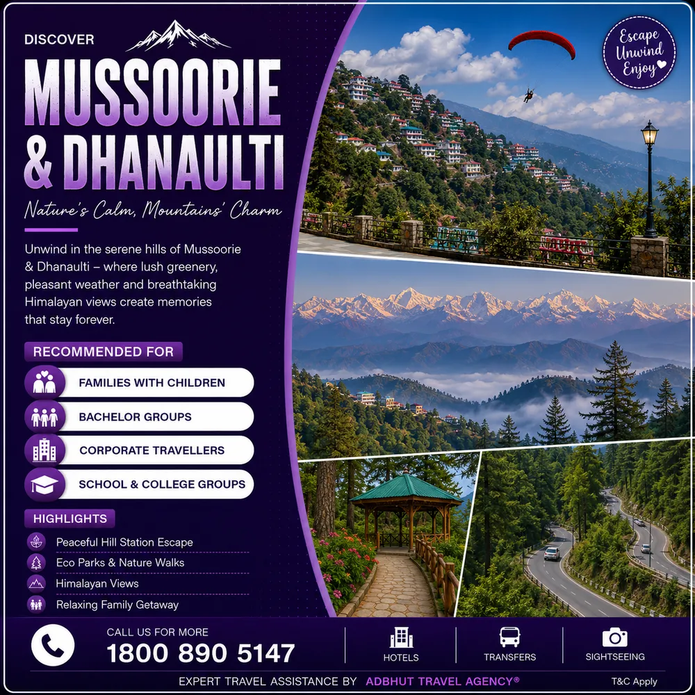 Mussoorie travel package by Adbhut Travel