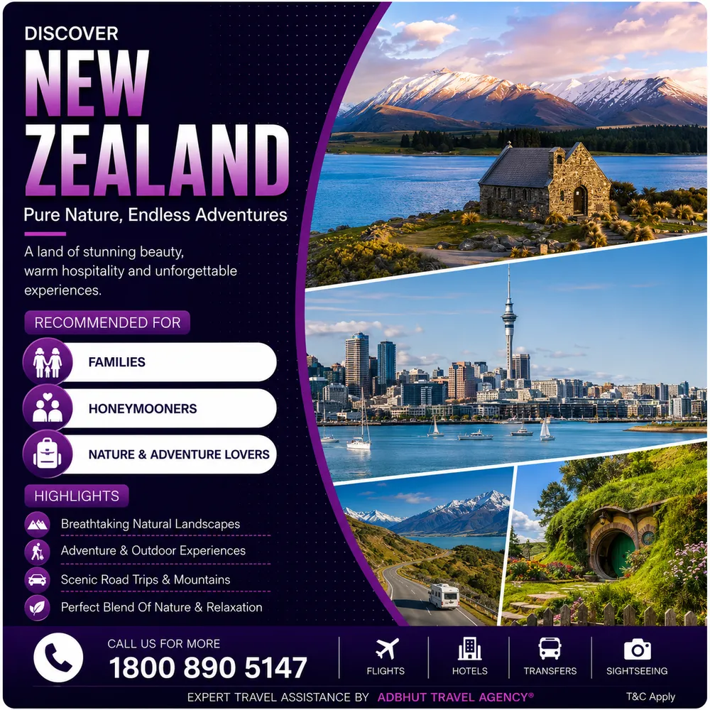 New Zealand travel package by Adbhut Travel