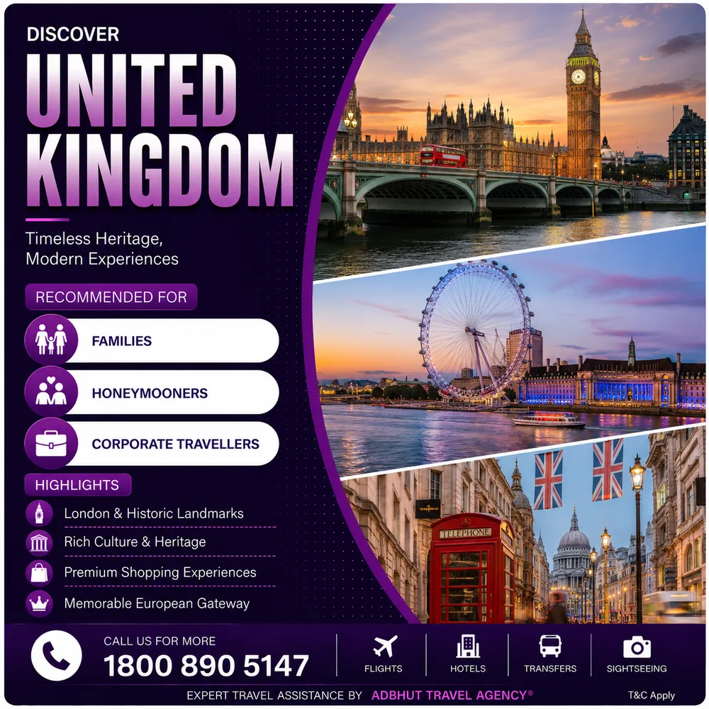 United Kingdom travel package by Adbhut Travel